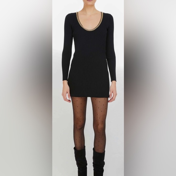 GENERATION LOVE Dolly Chain Sweater Dress in Black NWT - Picture 4 of 4